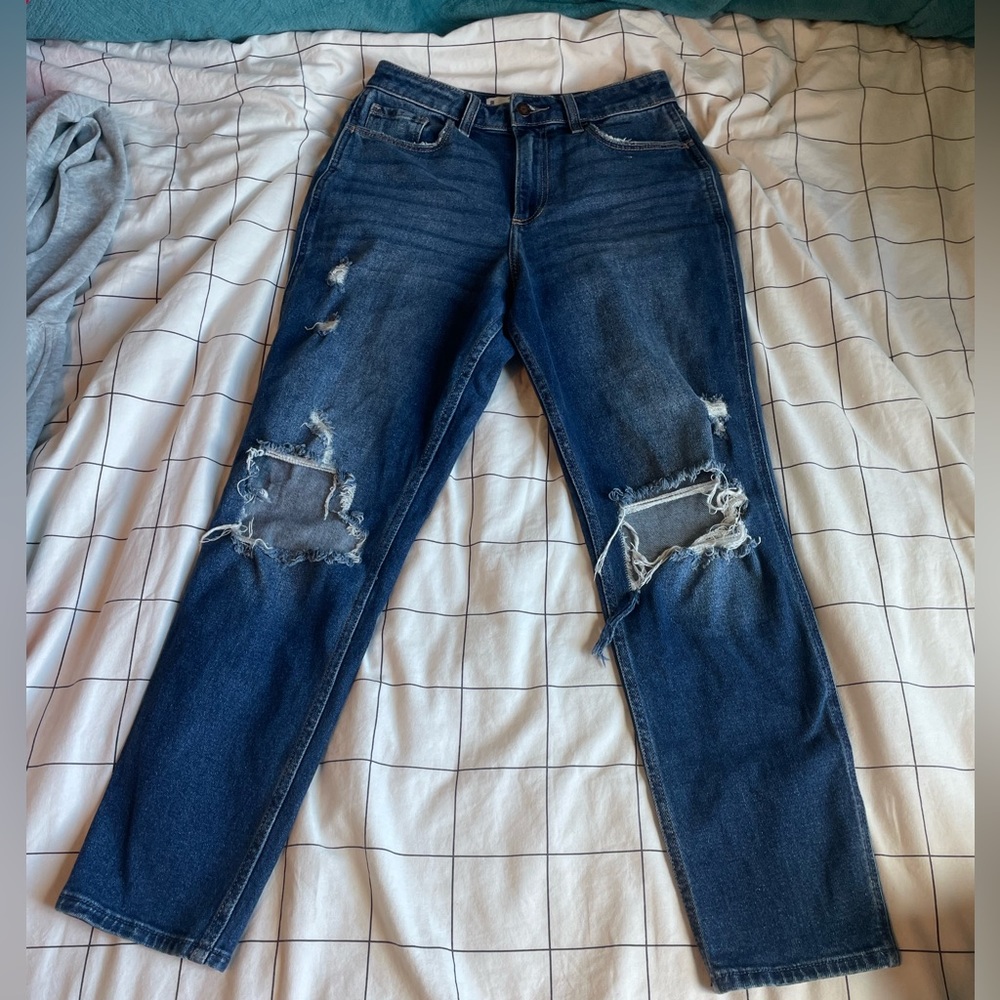 High rise Hollister ripped jeans